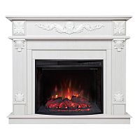 Каминокомплект PHILADELPHIA/ВЕРОНА Белое золото с очагом Электроочаг EVRIKA 25.5