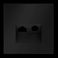 Накладка для розетки TV+RJ45 кат. 6, S70 (черный матовый) Voltum VLS002708