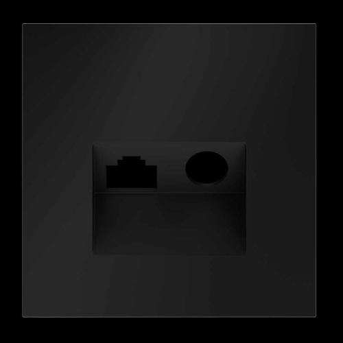 Накладка для розетки TV+RJ45 кат. 6, S70 (черный матовый) Voltum VLS002708