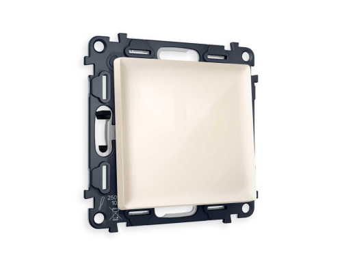 Комплект механизма 1-кл выключателя AMBRELLA VOLT ALFA Бежевый глянец QUANT (AP3010, VM101) MA301010