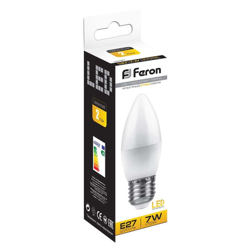 Лампа светодиодная Feron LB-97 Свеча E27 7W 175-265V 2700K фото 3