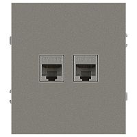 Розетка ЭРА Arktik 16-3108-07 информационная двойная 2XRJ45 титан Б0070490