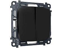 Комплект механизма 2-клавишного перекрестного выключателя 10A-250V Ambrella Volt OMEGA Черный матовый QUANT (OP8030, VM125) MO803030