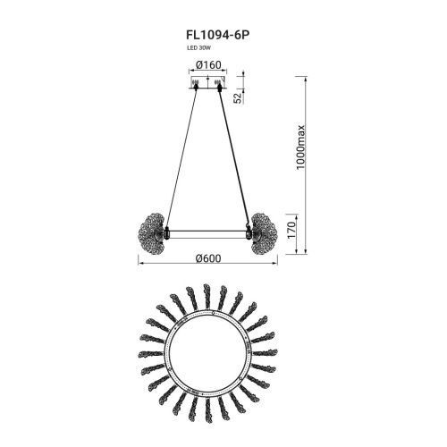 Люстра подвесная Marine FL1094-6P фото 3 Люстра подвесная Marine FL1094-6P фото 3