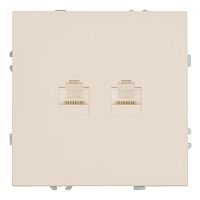 Розетка компьютерная 2-местная RJ-45 (механизм), STEKKER, серия Эмили, RST00-5111-08, кашемир, soft touch