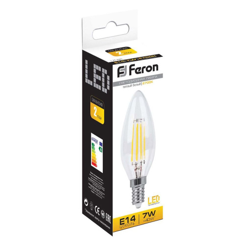 Лампа светодиодная Feron LB-66 Свеча E14 7W 230V 2700K фото 2
