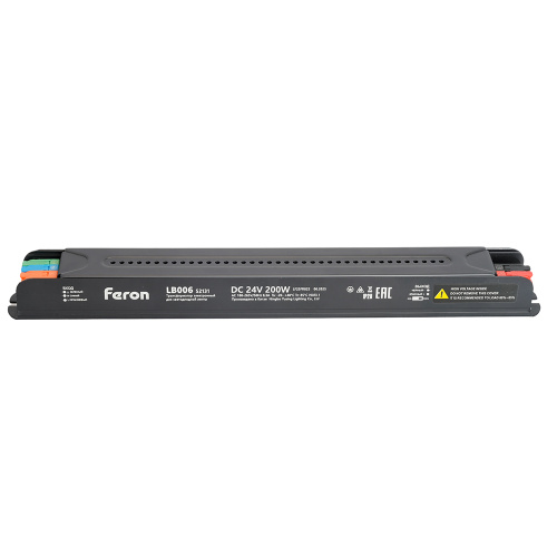 Трансформатор  для светодиодной ленты с диммированием 200W 24V IP20 , клипсы, LB006 фото 5