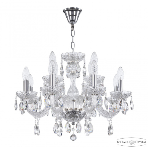 Люстра хрустальная 117/8+4/195 Ni Bohemia Ivele Crystal (Богемия Ивеле Кристалл)