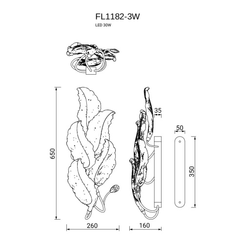 Бра Felicity Gold FL1182-3W фото 2