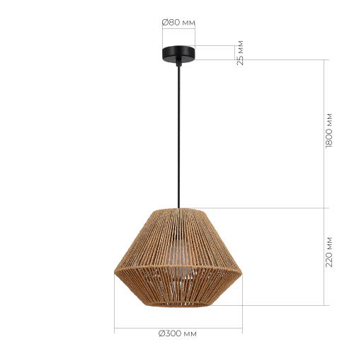 SLE6025-603-01 Светильник подвесной бежевый/черный E27 1*40W ETTAN фото 2