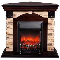 Электрокамин RealFlame Dublin Corner Rock AO античный дуб с очагом Fobos Lux Black