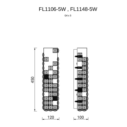 Бра Elegance Chrome FL1148-5W фото 2 Бра Elegance Chrome FL1148-5W фото 2