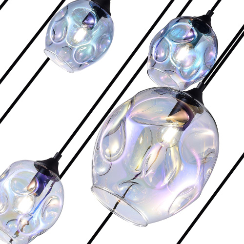 SL1188.403.16 Люстра подвесная ST-Luce Черный/Радужный E14/E27 12+4*40W IDESIA фото 2