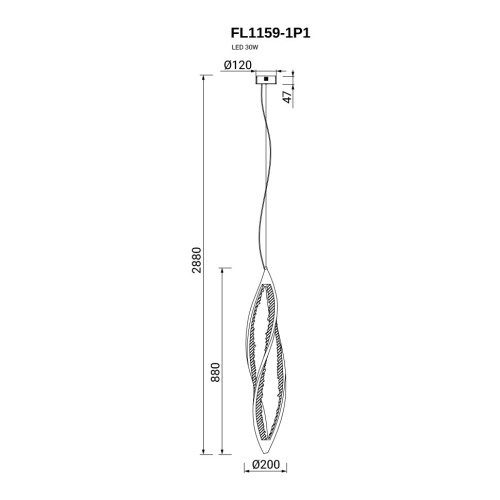 Подвесной светильник Opera FL1159-1P1 фото 2