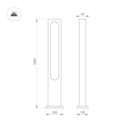 Уличный светодиодный светильник Arlight LGD-Muse-Boll-H1500-18W Warm3000 035395 фото 3
