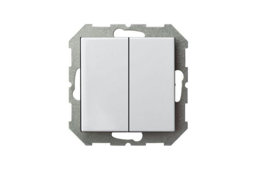 Выключатель двухклавишный Liregus Epsilon белый 28-0072 фото 2