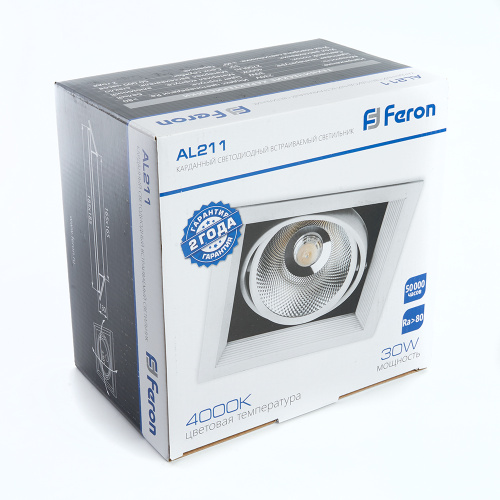 Светодиодный светильник Feron AL211 карданный 1x30W 4000K 35 градусов ,белый фото 5