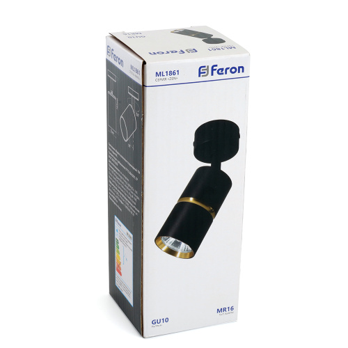 Светильник Feron ML1861 ZEN настенно-потолочный под лампу GU10, чёрный, золото фото 10