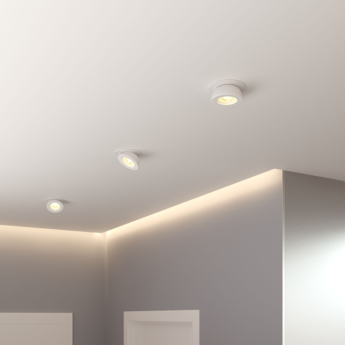 Встраиваемый точечный светодиодный светильник Pruno белый 25080/LED фото 3
