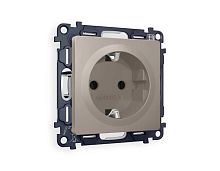 Комплект механизма электрической розетки AMBRELLA VOLT ALFA Серо-бежевый матовый с/з на винтовых зажимах QUANT (AP3660, VM141) MA366010