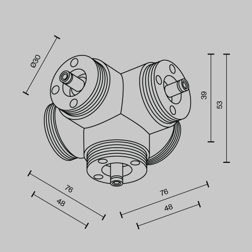 Комплектующие для систем освещения с токоведущими элементами Technical CA020L5C-B фото 2