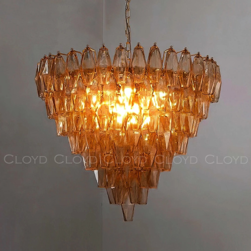 Люстра Cloyd CALCUTTA C9 / Ø60 см - латунь - янтарн.стекло (арт.11682)