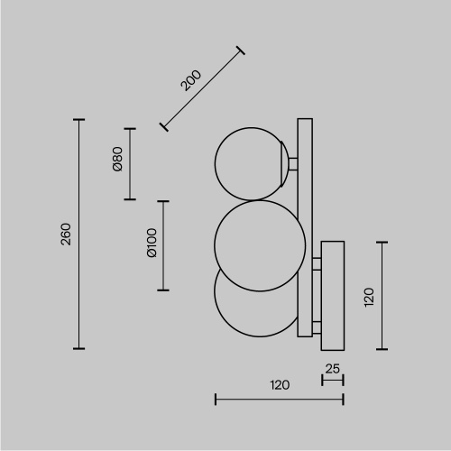 Настенный светильник (бра) Maytoni MOD545WL-03BS фото 3