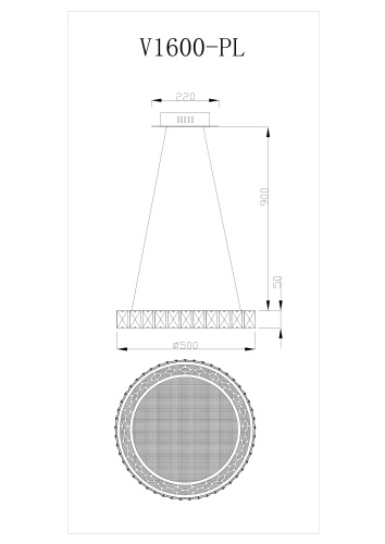 Светодиодная подвесная люстра Moderli V1600-PL Ice фото 2