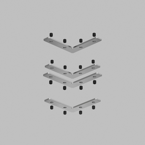 TR2019-AL Комплект угловых соединителей трека SLOTT, алюминий