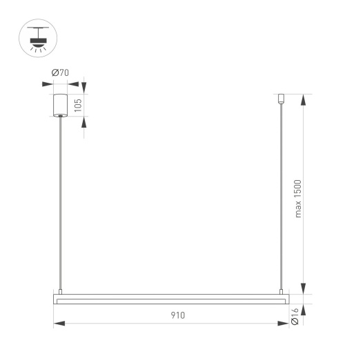 Подвесной светодиодный светильник Arlight SP-Umbra-Hang-H-L900-15W Warm3000 036945(1) фото 2