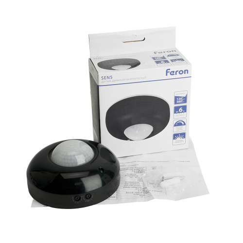 Датчик движения 1200W 6m  120°(гориз.) 360°(верт.) черный SEN5/LX20B фото 7