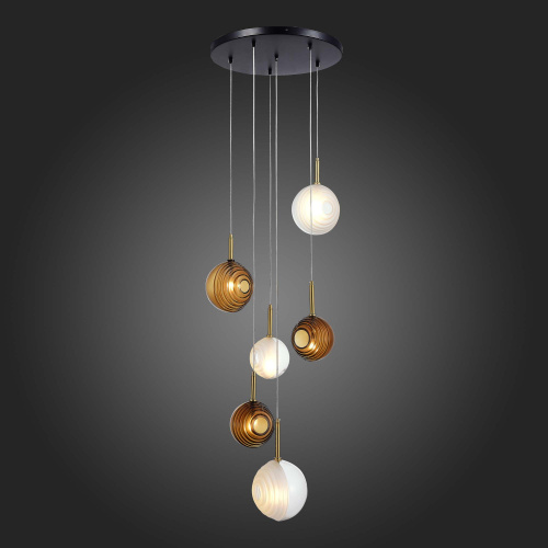 SL1183.543.06 Светильник подвесной ST-Luce Латунь/Черный, Белый G4 6*5W FOLIGNO фото 5