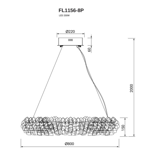 Подвесная люстра Gemma FL1156-8P фото 2 Подвесная люстра Gemma FL1156-8P фото 2