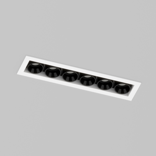 DK2514-WB Встраиваемый светильник SPACE со светодиодом L126mm 220V 10W 38° 4000К IP20 белый/черный алюминий фото 3