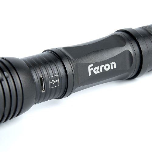 Фонарь ручной Feron TH2401с аккумулятором USB ZOOM фото 4