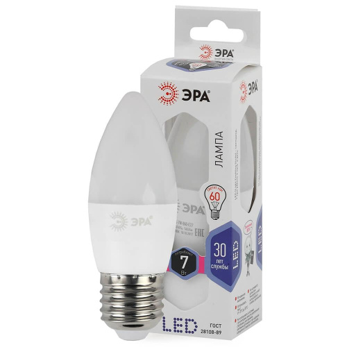 Лампа светодиодная ЭРА E27 7W 6000K матовая LED B35-7W-860-E27 Б0031413 фото 3