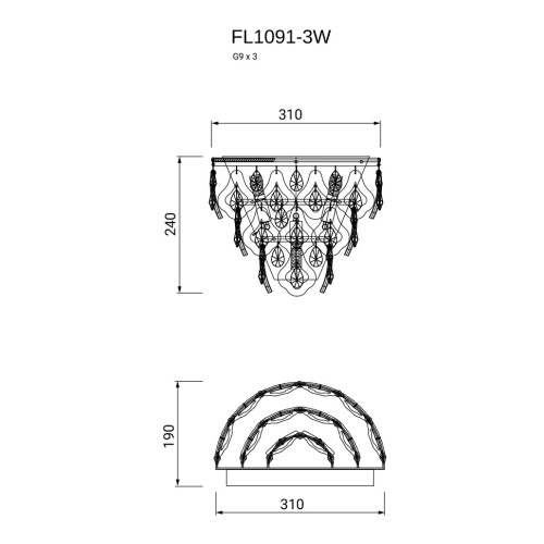 Бра Dignita FL1091-3W фото 2