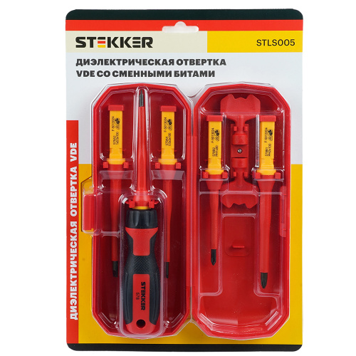 STLS005 Отвертка VDE со сменными битами до 1000В, 8 предметов фото 8