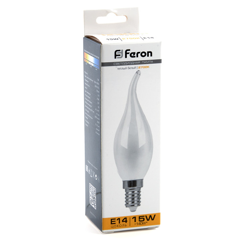Лампа светодиодная Feron LB-718 Свеча на ветру E14 15 230V 2700K фото 3
