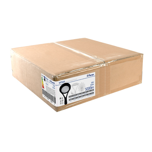 Светильник уличный FERON, SP7020, 50W 5000lm 5000K, черный фото 2