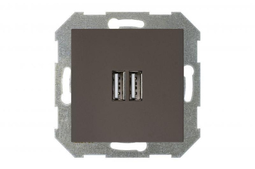 Розетка 2xUSB Liregus Retro коричневый омбре 29-016 фото 2