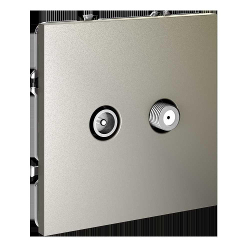 Розетка телевизионнная встраиваемая Voltum S70 оконечная TV+SAT, (шелк) VLS060404