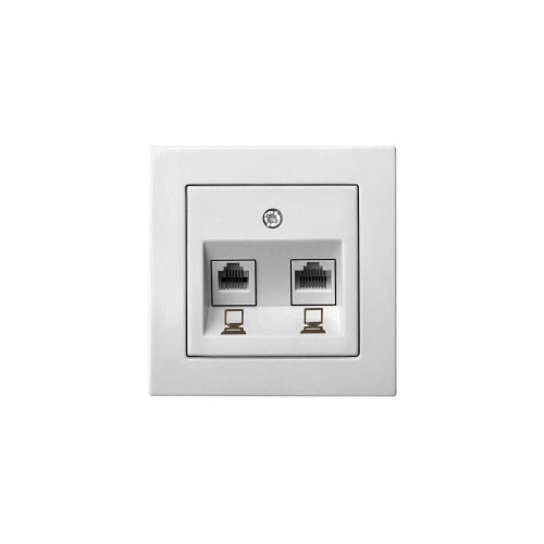 Розетка 2хRJ45 Liregus Epsilon белый 28-033 Розетка 2хRJ45 Liregus Epsilon белый 28-033
