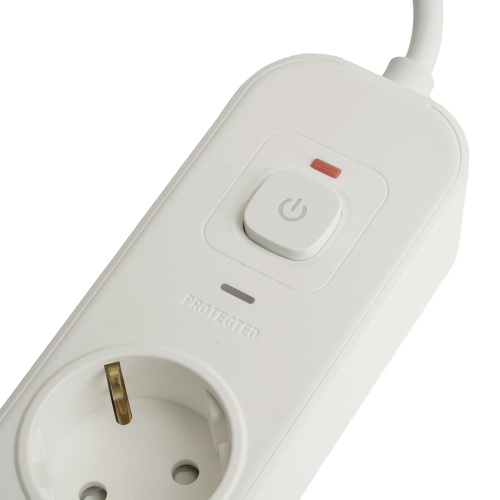 Сетевой фильтр 3-местный с/з STEKKER 3x1мм2, 1,8 м, 250В, 16А, 2 USB-A+2 Type-C, серия Nova, белый фото 2