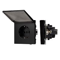Механизм розетки влагозащищённый SCT-TENDO-MCP-PL-BK (230V, 16A) Arlight 054091