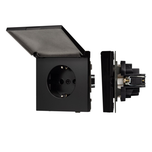 Механизм розетки влагозащищённый SCT-TENDO-MCP-PL-BK (230V, 16A) Arlight 054091