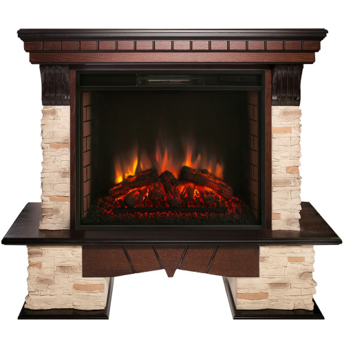 Каминокомплект ROCKLAND/ЧЕЛСИ Античный дуб с очагом Электроочаг EPSILON 26