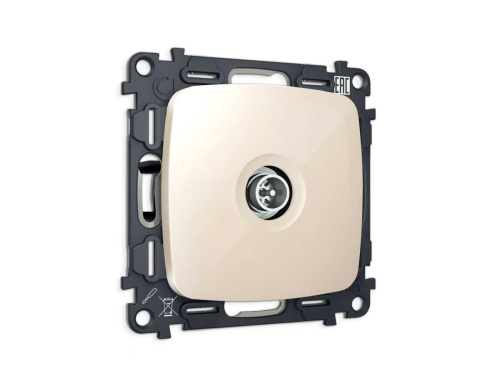 Комплект механизма TV розетки оконечной экранированной 5-1000MHz 3dB Ambrella Volt OMEGA Бежевый глянец QUANT (OP3130, VM199) MO313005