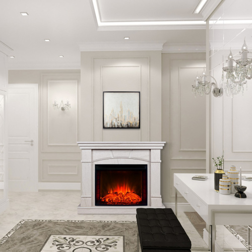 Каминокомплект HISTORY/СИДНЕЙ Натуральный камень с очагом Электроочаг EVRIKA 25.5 фото 4