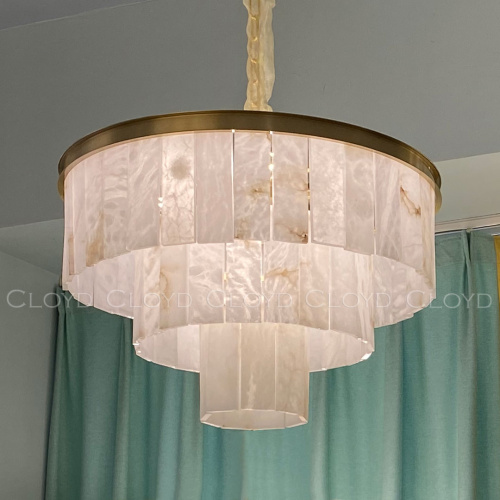 Люстра Cloyd HERCULANUM-B C9 / Ø60 см - алебастр - латунь (арт.11140) фото 4